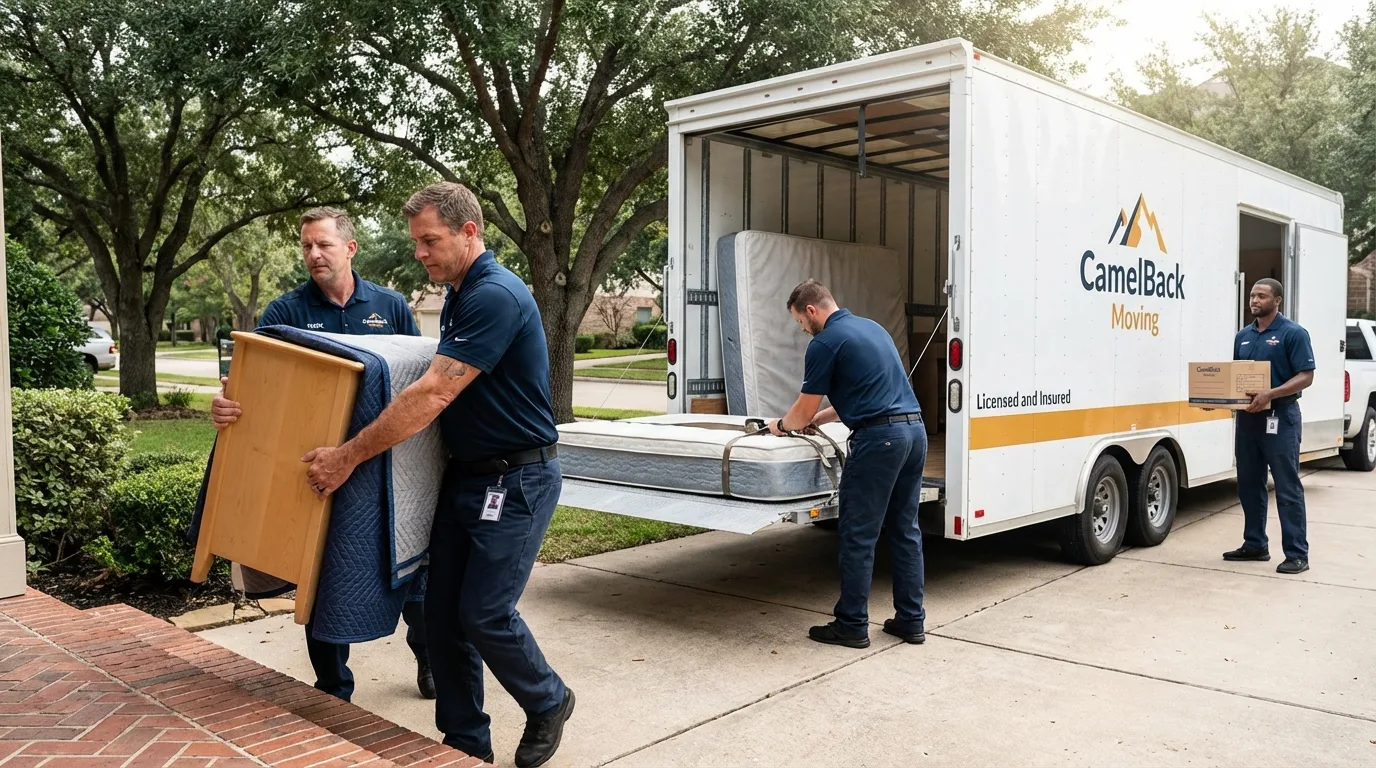 Crew loading residential truck for cross-state move from Ravensdale, WA