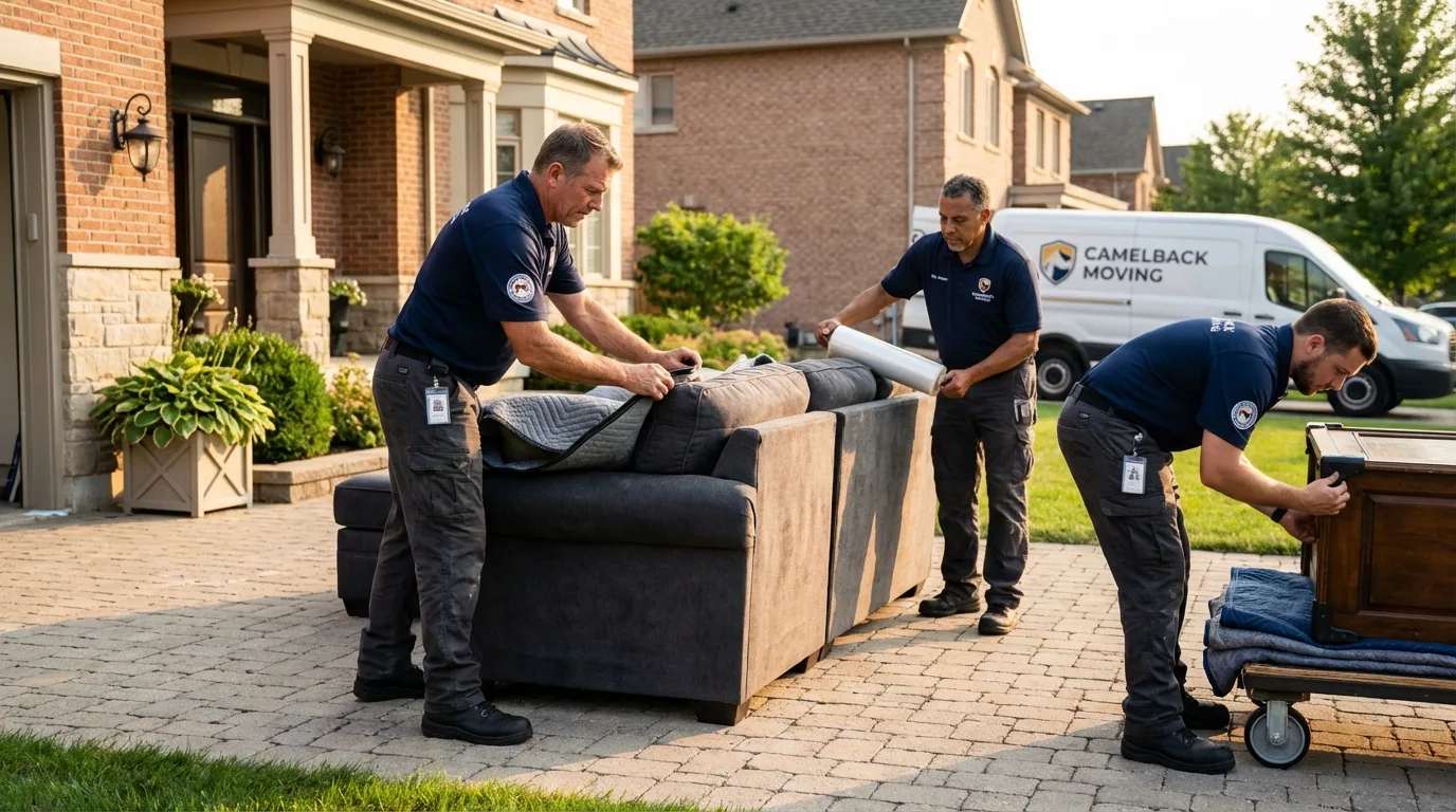 Large estate moving crew wrapping furniture in Ravensdale, WA