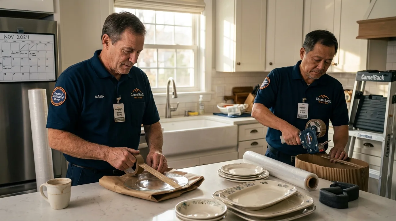 Professional crew packing kitchen dishware in Ravensdale, WA
